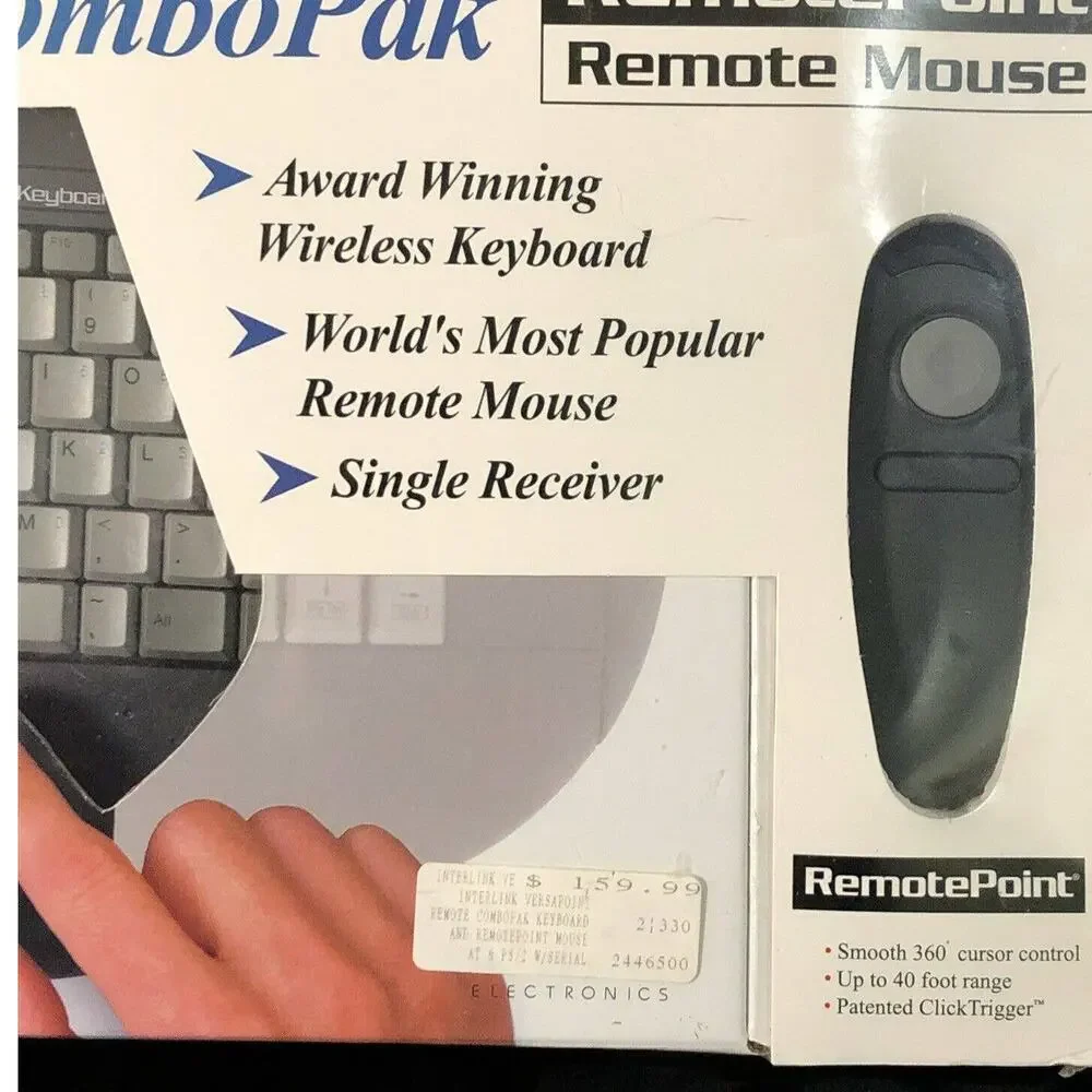 Wireless Keyboard & Remote Mouse Black & Gray Versapoint Remote Combo Pak NEW